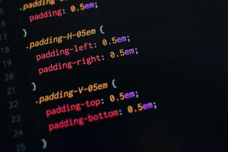 screenshot of CSS code